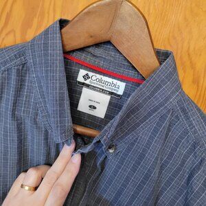 Columbia Sportswear Men's Button Down Shirt Size L —Micro Check Plaid
